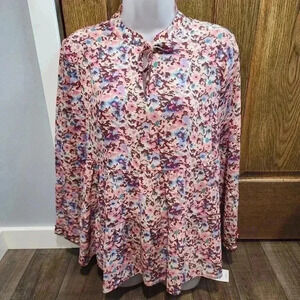 Ophelia Roe womens size Large top blouse Floral BRAND NEW